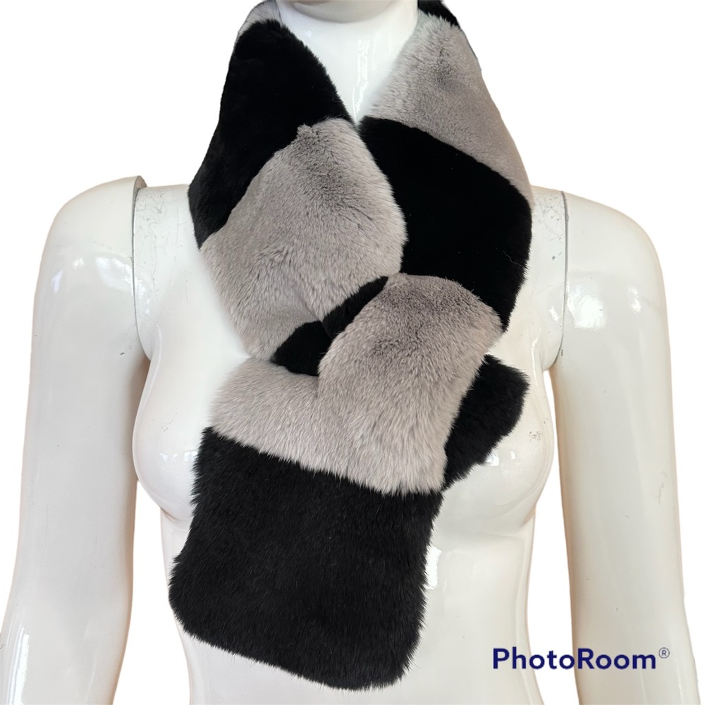Authentic Surell Rex Fur Scarf - Picture 2 of 9